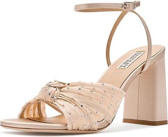 Badgley Mischka Wila Womens Sandals Nude Satin : 9.5 M, Textile