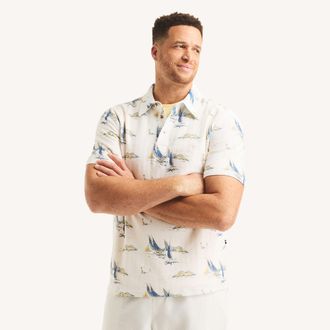 Nautica Mens Big & Tall Classic Fit Printed Polo