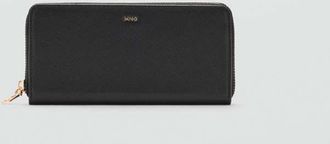 Mango Portafoglio effetto Saffiano nero - Donna - Taglia unica - MANGO