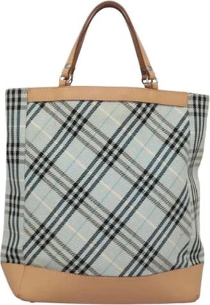 Burberry Tweedehands Canvas handtassen - Dames - Vintage Shopper - Blauw - ONE Size - Leer - Vintage
