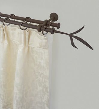 Garesa Gardinenstange »ESPERANCA« Ø 16 mm 2 läufig-läufig Wunschmasslänge rustikale Vorhanggarnitur, verlängerbar, Endknopf Zweig, m. Ringe