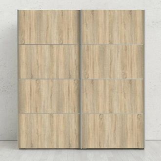 Dmora Armario 2 Puertas Cassandre, Muebles De Dormitorio, Vestidor, Armario De Ropa, 182x64 H202 Cm, Roble Y Blanco - Dmora