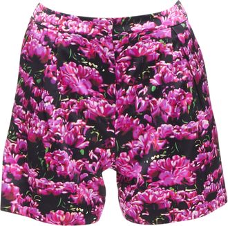 Mary Katrantzou 100% silk photographic floral print high waisted shorts UK6 XS