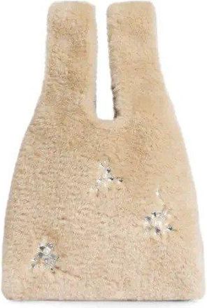 Simone Rocha Mini Faux Fur Shopper Bag w/ Emb