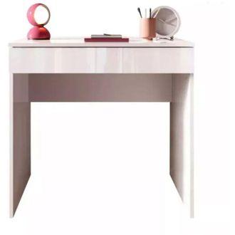 Lux scrivania con cassettone smile bianco lucido, 78x50x76 cm