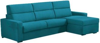 Dmora Sof&aacute; Cama Con Pen&iacute;nsula Nuccia, Sof&aacute; Esquinero Transformable Para Sal&oacute;n, Acolchado, Desenfundable, Calidad 100% Made In Italy, 280x160 H100 Cm, Rojo -