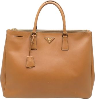 Prada Brown Camel Leather Tote Bag (Pre-Owned)