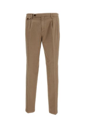 BRIGLIA 1949 Beige Distressed Slim Trousers