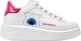 Karl Lagerfeld Leren Sneakers - Dames - Sneakers - Wit - 40 EU - Leer - Schoenen