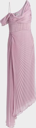 AMUR Joelle Pleated Draped Gown