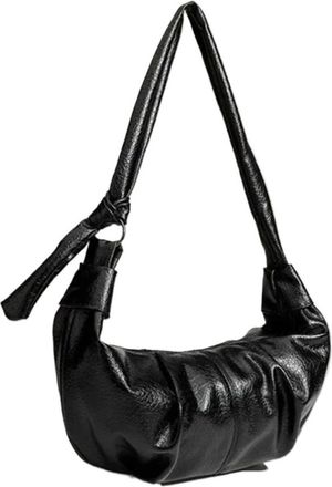 Generic Compatible For Folded Large Capacity Shoulder Bag Casual Handbag Single Strap(Black)