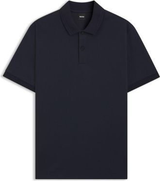 BOSS Monogram-placket polo shirt in a cotton blend
