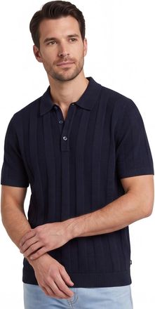 Brax Brax poloshirt gestreept donkerblauw normale fit katoen