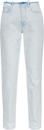 Balenciaga distressed contrasting trim jeans - women - Cotton - M - Blue