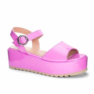 Chinese Laundry Womens Jump Out Patent Platform Sandals In Pink
