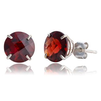 MAX + STONE 10k Yellow or White Gold 8mm Round Cut Gemstone Birthstone Stud Earrings