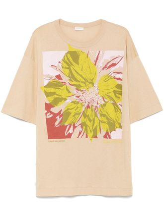 Dries Van Noten Relaxed-Fit Beige Crew Neck T-Shirt