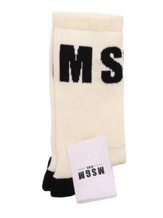 Msgm Calzini Msgm Unisex Crema/Crema