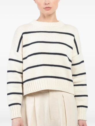 Jenni Kayne striped crew-neck sweater - Beige