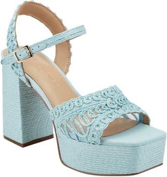 Marc Fisher Chayse Ankle Strap Platform Sandal in Light Blue at Nordstrom, Size 8.5