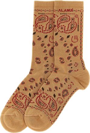 Alanui Beige Cotton Socks Clothing
