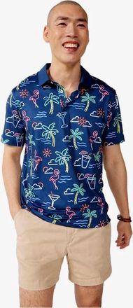 Chubbies The Neon Light Polo Shirt Mens Navy Printed Golf Performance DDR2998