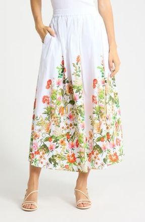 Joie Floral Poplin Pull-On Skirt in Trailing Blossoms at Nordstrom Rack, Size X-Small
