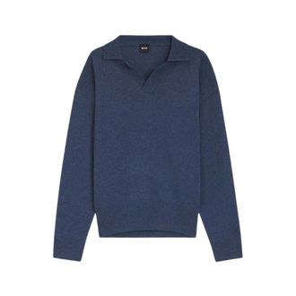 HUGO BOSS Ucari Jumper - male - Hugo - Polo Shirts - Blue - 2XL - Tops