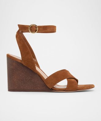 Gianvito Rossi 85MM Suede Wedges