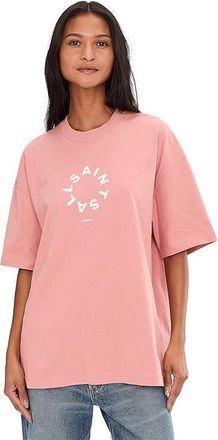 AllSaints Tierra Short Sleeve Crew Mens T Shirt Amara Pink : 2XL, Cotton
