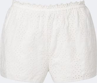 Poss&eacute; Harriet embroidered cotton poplin shorts