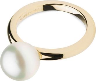 Autore Moda 10kt yellow gold Gigi pearl ring - women - 10kt Gold/South Sea Pearl - 7