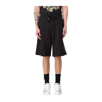 Versace Jeans Couture Logo Detail Black Long Shorts