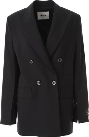 Msgm Double Breast Jacket - female - MSGM - Blazers - Black - L - Jackets