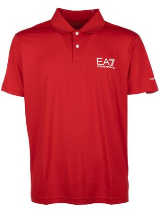 Emporio Armani logo-print polo shirt - men - Polyamide/Elastane - S - Red
