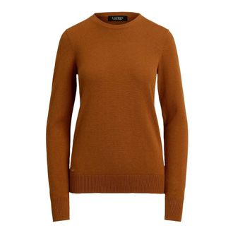 Ralph Lauren Shavonne Long Sleeve Pullover - Dames - Ronde hals truien - Bruin - 2XS - Polyester - Truien & Vesten