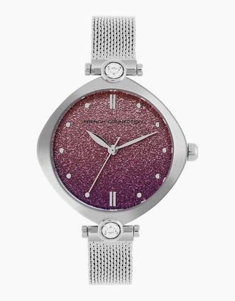 French Connection Womens Womens Connection Sheen Shimmer Round Analog Watch With Steel Mesh Strap For - Purple - Size: ONE size