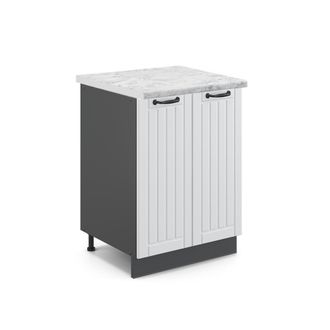 Vicco Mueble Bajo De Cocina Fame-line, Blanco Casa De Campo, 60 Cm, Et M&aacute;rmol