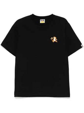 A Bathing Ape embroidered T-shirt - men - Cotton - M - Black