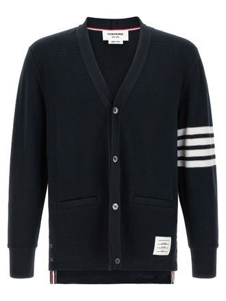 Thom Browne Blue Cotton Mens Cardigan