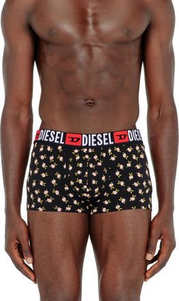 Diesel Three-pack of stretch cotton trunks with floral print - Trunks - Man - Black