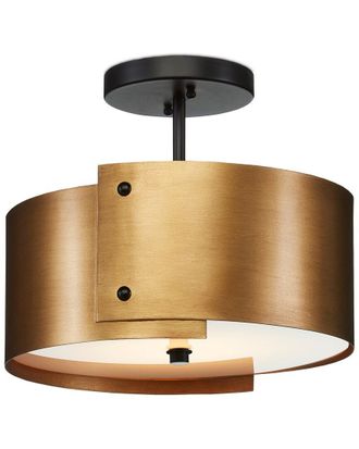 Currey & Company Ritsu 13.75In Brass Led Semi-Flush Mount