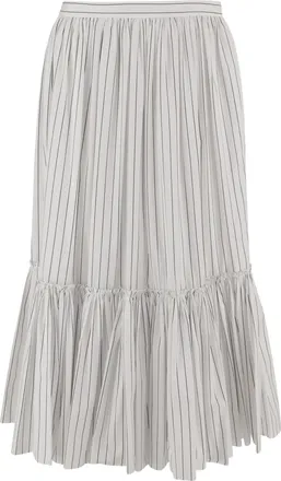 Jil Sander Cotton Skirt With Striped Pattern