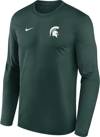 Nike Michigan State Sideline Legend Small Logo Nike Mens Dri-FIT College Long-Sleeve T-Shirt in Green | 02TJ3EYMST-HE3