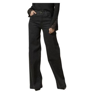 Kocca Wide Jeans, female, Black, L, Chic Denim Bootcut Trousers