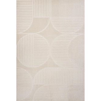 Jonathan Y Designs Nordby High-Low Geometric Arch Scandi Striped Indoor/Outdoor Area Rug in Ivory/cream at Nordstrom, Size 5Ft 0In X 8Ft 0In