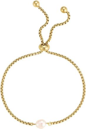 Adornia Adornia 18K Plated Stainless Steel 6-7Mm Pearl Bracelet