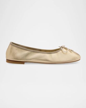 Stuart Weitzman Nia Leather Ballerina Flats