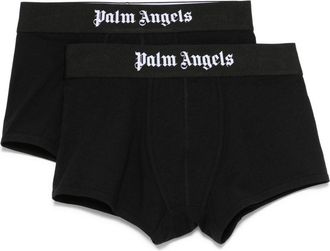 Palm Angels Twee boxershorts met logoband - Zwart