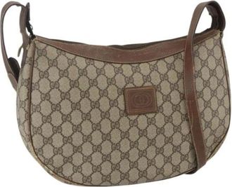 Gucci Pre-owned Shoulder Bags, female, Beige, Size: ONE SIZE Pre-owned Canvas Shoulder Bag